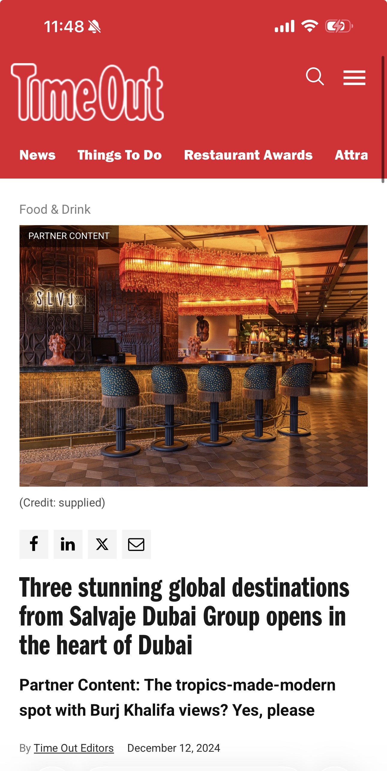 Time Out Dubai coverage: Salvaje Dubai Group launch
